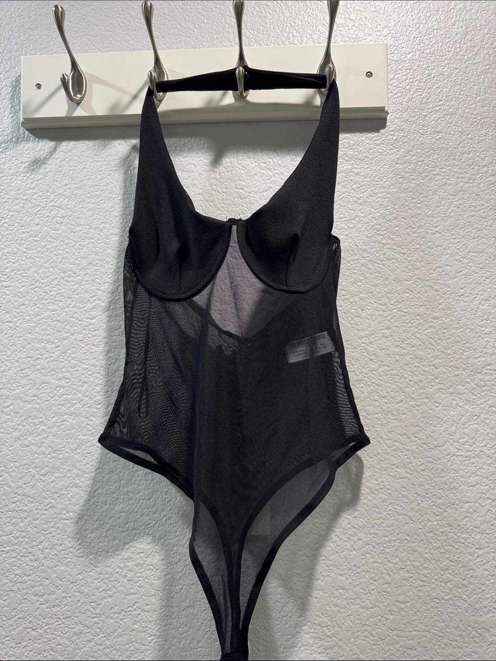 Zara Black Sheer Underwire Bodysuit